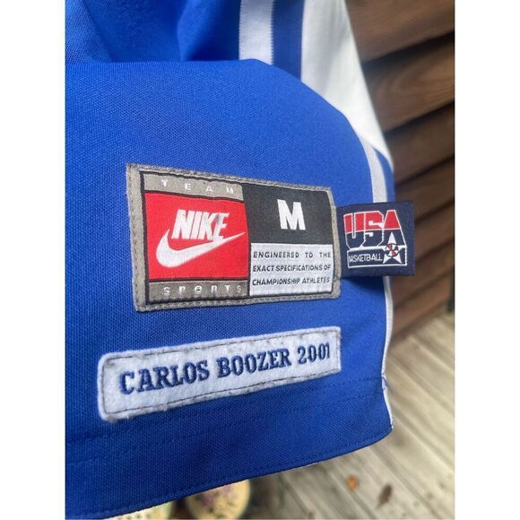 NIKE 2001 Carlos Boozer Duke #4 Reversible USA Basketball Jersey M - Picture 3 of 16